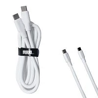 кабель type-c - type-c mrm pd85t шнур для телефона белый, 6a 60w, длина 1,2м  фото