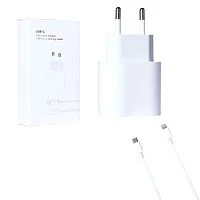 блок питания q20w-c pd20w 20w + кабель lightning зарядное устройство с usb-c портом  фото
