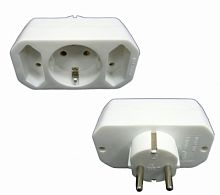  тройник "ток+" на 3 гнезда 220в, 2.5а+1*16а (т01/01-2)/100  фото