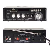 усилитель звука орбита ot-spa01 двухканальный (2*60вт, usb, tf, fm, bluetooth)  фото